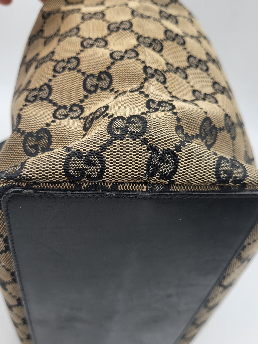 Gucci Tote Medium Bag GG Canvas & Black Leather...Authentic.... - Picture 15 of 16